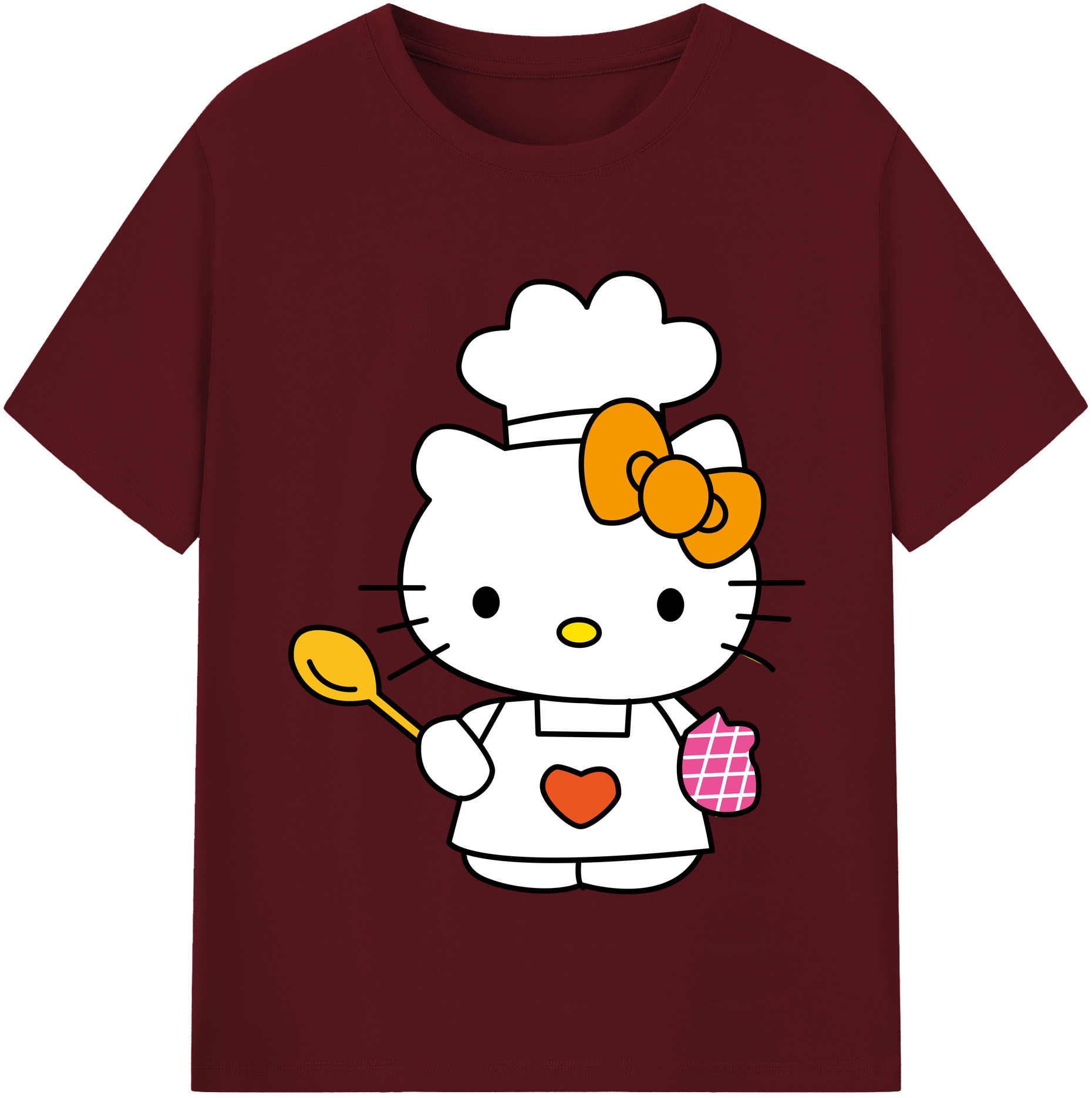 （画像用） Hello Kitty ハローキティ 綿100％半袖Tシャツ（フロントプリント）
